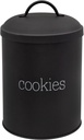 AuldHome Design Black Enamelware Cookie Jar, Large Modern Farmhouse Treats Canister