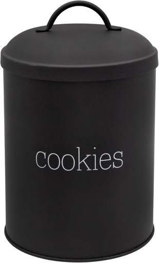 [BRSRMHA5O4PW2DTK] AuldHome Design Black Enamelware Cookie Jar, Large Modern Farmhouse Treats Canister