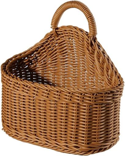 [BRSW22QRCNYRMADX] Woven Belly Basket Woven Cutlery Storage Organizer Plastic Hanging Bin for Kitchen Table Cabinet Pantry Forks Spoons Napkins Serving Basket 21x19cm Handwoven Hanging Baskets
