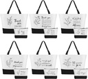 12 Pcs Employee Appreciation Canvas Tote Bags for Women - Floral Thank You Canvas Gifts Bags with Zipper for Teacher Coworker Nurse Thanksgiving Christmas Grocery Bags (6 Large & 6 Small)
