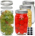 Woaiwo-q Wide Mouth Mason Jars Set, 32oz Clear Glass Jars 4-Pack for Storage, Overnight Oats, Snacks, Jam or Jelly,Canning,Fermenting,Pickling,DIY Projects…