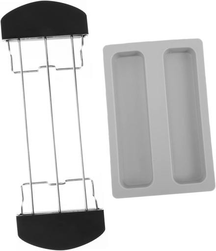 [BRSRAAYCB57QGYAU] Stainless Steel Toast Rack with Warming Cover Toaster Accessory for Grilled Toast and Sandwiches Easy to Clean Kitchen Essential