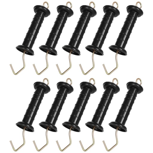 [BRSWYAY5DEOROE3P] ABuff 10 Pack Plasitc Electric Fence Gate Handles Insulators Ranch Fences Accessories, Simple Tension Gate Handle with Spring for Electric Fence, Black