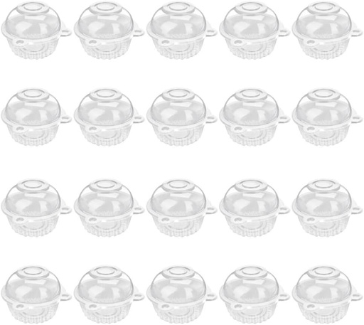 [BRSROAAQDIARA2DB] HOLIDYOYO 50pcs Transparent Cupcake Carriers Lids Individual Cupcake Holders Cake Storage Boxes for Bakeries Parties and Home Use for Presenting Pastries