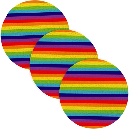 [BRSRAAI6OYMQGYLV] 3 Pcs Kitchen Trivet for Hot Dishes 15in Cotton Thread Weave Heat Resistant Pan Mat for Crock Pot Cookware Protects Rainbow Digital Papers