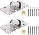 2 Pack Van Door Padlock Keyed Alike Heavy Duty Solid Steel Hasp 73MM Garage Shed Door Lock Security Padlock Nut with 4 Keys for Trucks, Gates, Vans