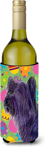 [BRSWIGI2CF7QOHQ5] Caroline's Treasures SS4808LITERK Skye Terrier Easter Eggtravaganza Wine Bottle Hugger Bottle Cooler Sleeve Hugger Machine Washable Collapsible Insulator Beverage Insulated Holder
