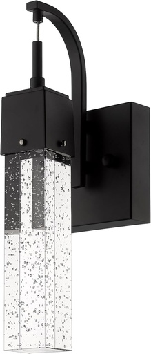 [BRSWY2YCCUFGGYD2] Vivio Lighting Modern Wall Sconce Black Bubble LED Light Crystal Bathroom Light Fixtures Indoor Vanity Light Fixtures Matte Black and Clear Bubble Glass