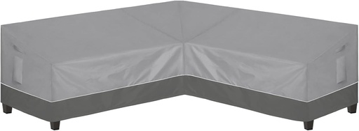 [BRSROZ37CUFA4G3G] Easy-Going Outdoor V-Shaped Sectional Sofa Cover 85"X85" UV Resistant Patio Sectional Couch Cover Waterproof Lawn Patio Furniture Cover, Gray/Dark Gray