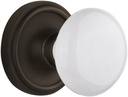 Nostalgic Warehouse Classic Rosette White Porcelain Round Door Knob