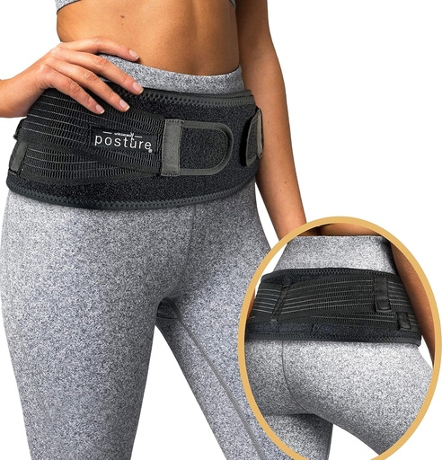 [BRSWG2QCOR6G2ELG] Sacroiliac Hip Belt for Women and Men That Alleviates Sciatic, Pelvic, Lower Back, Leg and Sacral Nerve Pain Caused by Si Joint Dysfunction| Trochanter Brace (Regular, Black)