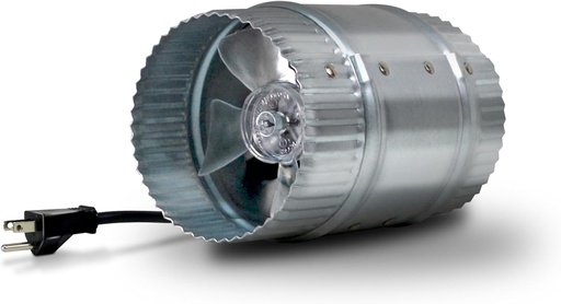 [BRSWKFAYDMAWE3TG] Suncourt 4-Inch Inline Duct Booster Fan — Quiet Single-Speed Inductor Inline Fan with 6-Foot Power Cord, MET Listed, and Simple Installation (DB204C)