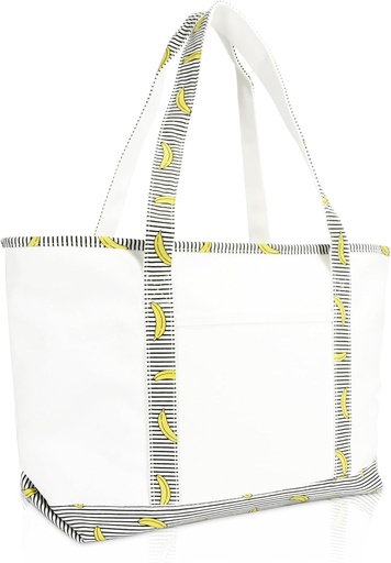 [BRSWGELYBFYGECY2] DALIX 23" Premium 24 oz. Cotton Canvas Shopping Tote Bag