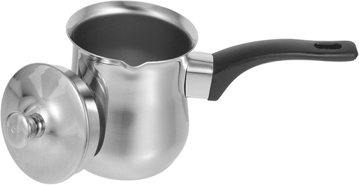 [BRSREFL2PN5RU3TZ] Cabilock Stainless Steel Turkish Coffee Pot with Lid 360ml Milk Frothing Pot for Stovetop Brewing Small Saucepan for Coffee Tea and Soup Induction Compatible
