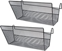 MAGICLULU 2pcs Dormitory Bedside Storage Baskets Hanging Iron Organizers for Space-saving Bedroom Kitchen Office and Living Room and Practical Design