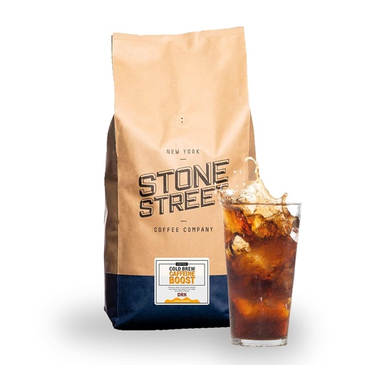 [BRSW2Z36DEBRA23H] Stone Street Cold Brew Coffee, High Caffeine ‘Boost Blend’, Coarse Ground, Dark Roast, 5 LB