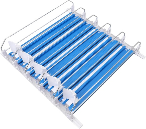 [BRSRA2YKCIPBUAY2] HAOHIZE 5pcs Drink Organizer for Fridge, Drink Soda Can Fridge Dispenser Automatic Beer Pop Can Water Bottle Drink Dispenser Self Pushing Drink Organizer for Refrigerator (Blue)