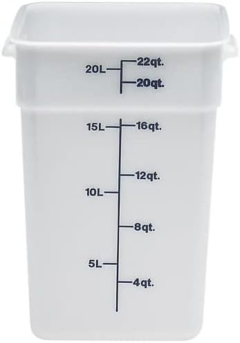 [BRSWIEYYBAIRCA3O] Cambro 22 Qt. CamSquare Food Storage Container, 11 1/4-inch L x 12 1/4-inch W x 15 3/4-inch H, White (22SFSP148)