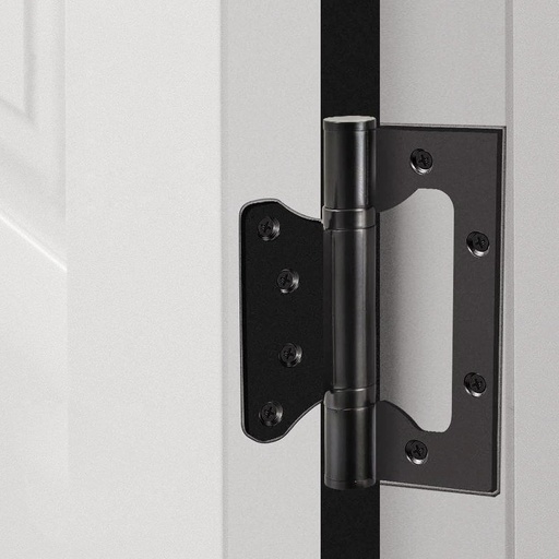 [BRSW2ZA2BMHAE236] 6 Pack Non-Mortise Door Hinges, 4 x 3 inch Stainless Steel Door Hinge, Easy to Install with Mounting Screws,Black