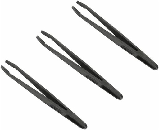[BRSWYBD5AEHW2YDG] Auniwaig 3pcs Precision Plastic Tweezers, Slant Flat Tip Anti-Static Tweezers for Jewelry Craft DIY Beauty Electronics Repair Tool (4.7 Inch, Black01)
