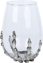 Crystal Skull Wine Glass, Skeleton Hand Goblet for Halloween Parties and Celebrations