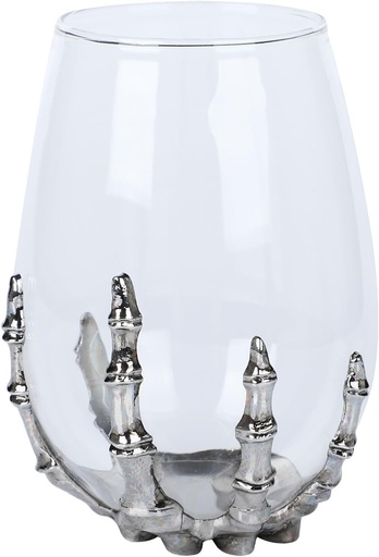 [BRSRAGLQAECBSCQ2] Crystal Skull Wine Glass, Skeleton Hand Goblet for Halloween Parties and Celebrations