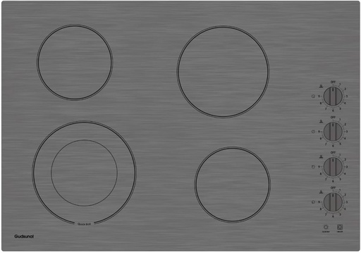 [BRSREZQRDN6WMH3G] Gudsunal 30 Inch Electric Cooktop 4 Burners,3000 Watt Dual-Ring Burner for Quick Boil,Shatterproof Glass, Knob Switch, 9 Heating Level, Drop-in Electric Stove Top,Gray