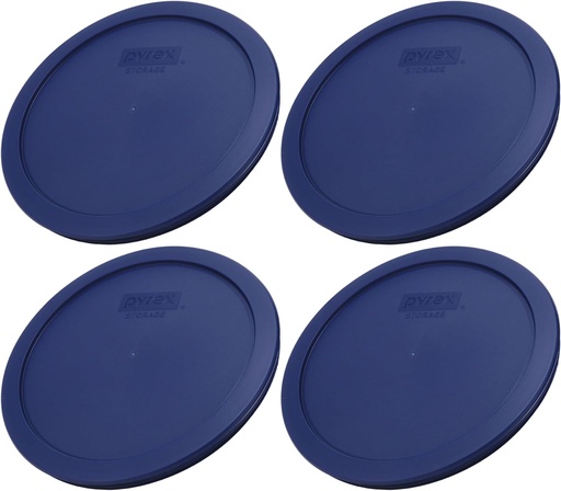 [BRSWKZT5BQBAIHAV] Pyrex 7402-PC 6/7-Cup Blue Replacement Lid for 7402 Sculpted Mixing Bowl & 7203 Bowl (4-Pack) - Made in the USA