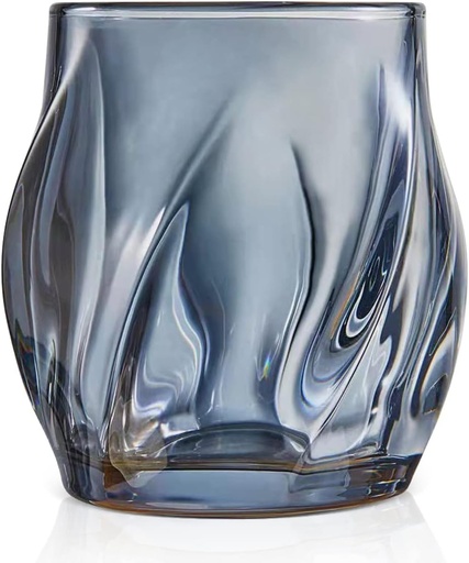 [BRSRMEAYPMIRSA36] ANBFF Whiskey Glasses Set of 2, Rocks Glass, 8.5 OZ Drinking Glasses, Creative Twisted Crystal Old Fashioned Cocktail Glass Tumbler for Bourbon, Scotch, Tequila, Cognac, Rum