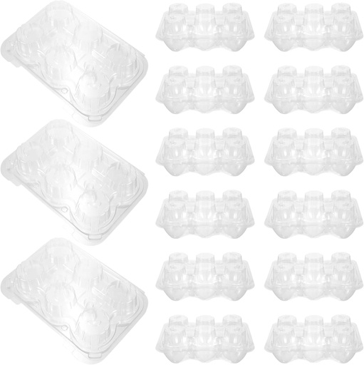 [BRSRAHQ5CR6QY3AZ] PRETYZOOM 15pcs Multi-grid Cupcake Packing Box Portable Dessert Carrier for Muffins Cookies and Treats Transparent Baking Packaging Container