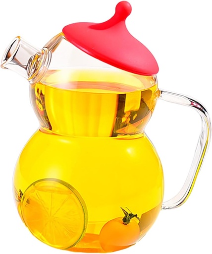 [BRSRAHQFO57QID32] Mokylor Glass Tea Kettle Teapot with Lid, 1200 ML Cold Water Bottle Container Juice Jar Iced Tea Pitcher for Fridge, Water Pitcherfor Farmhouse Restaurant Decor (B)