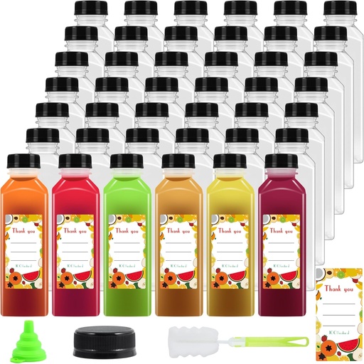 [BRSRACYNA4GRS3D6] Garandad 36pcs 16 oz Plastic bottles with lids,Juice bottles with caps, Reusable Clear Bulk Beverage Containers for Juice, Milk and Other Beverages