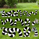 11 Pcs Black & White Sandworm Yard Sign Halloween Decorations Scary Movie Inspired Outdoor Lawn Signs with Stakes for Haunted Gardens, Graveyard Displays and Spooky Party Pathways