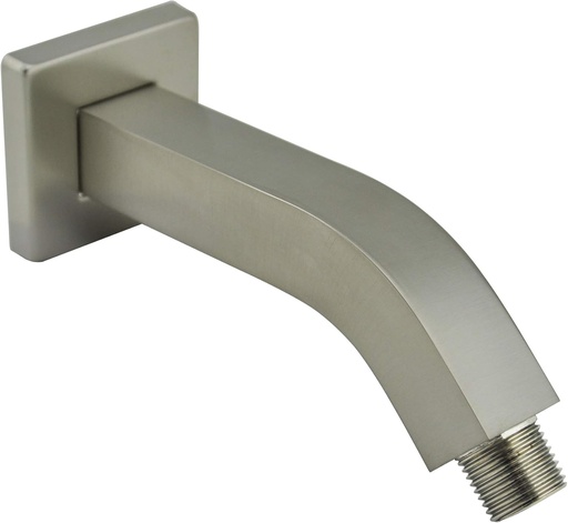 [BRSWYYL6CEBWY3I4] Aquaiaw Square Shower Arm and Anti-Scratch O-Ring Flange, 6 inch, Solid Brass, Both Soldered 1/2 NPT Tapered Threads, Shower Head Arm, Wall Mount Shower Extension Arm (PVD Brushed Nickel)