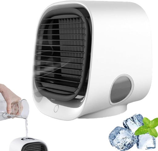 [BRSREFQCBZ7RYFY2] Portable Air Conditioners, Evaporative Cooler with 3 Wind Speeds Timers, Personal Mini for Home Room Camping Car Office(White)