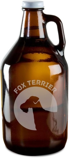 [BRSWIBACBMBWO2DU] Fox Terrier Dog Breed Pride Hand-Made Etched Glass Beer Growler 64 oz