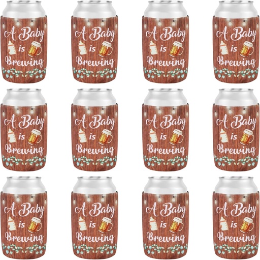 [BRSRAHA3DEJRYF3D] Serencatcher A Baby is Brewing Baby Shower Party Decoration, 12pcs A Baby is Brewing Can Cooler Beer Mug Baby Bottle Can Sleeve for A Baby is Brewing Beer Diaper Baby Shower Party Supplies