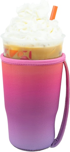 [BRSW2YYOBYMBA3LO] GoCuff Iced Coffee Sleeves Reusable Neoprene Insulator With Handle for Iced Coffee Cups, Cold Beverage Compatible For Soda, Latte, And Other Coffee Cups – Sunset Ombre (Large 32oz)