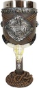 Ebros Gift Rustic Western Open Grasslands Bison Steer Skull With Lasso Ropes And Cowboy Riding Horse Concho Style Wine Goblet Chalice Cup Ranch Country Wild West Southwestern Accent