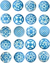 Craft Kart Set of 20 Blue Decorative Pull Knobs for Door, Drawer, Cabinet, Wardrobe, Cupboard