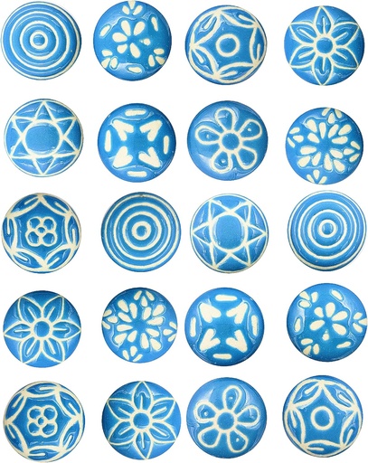 [BRSROFI6DJ7WK2DF] Craft Kart Set of 20 Blue Decorative Pull Knobs for Door, Drawer, Cabinet, Wardrobe, Cupboard