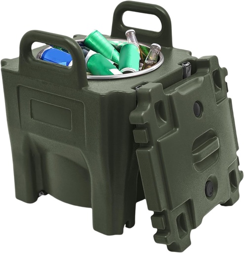 [BRSRAAD3BUDRU2Y6] Okasiki 21qt Insulated Beverage Containers Portable Cold Hot Drink Container Stainless Steel Food Carrier Soup Warmer Pot, Large Capacity Soup Kettle Commercial Food Warmer (Green)