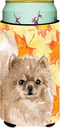 Caroline's Treasures BB9530TBC Pomeranian Fall Tall Boy Hugger Can Cooler Sleeve Hugger Machine Washable Drink Sleeve Hugger Collapsible Insulator Beverage Insulated Holder