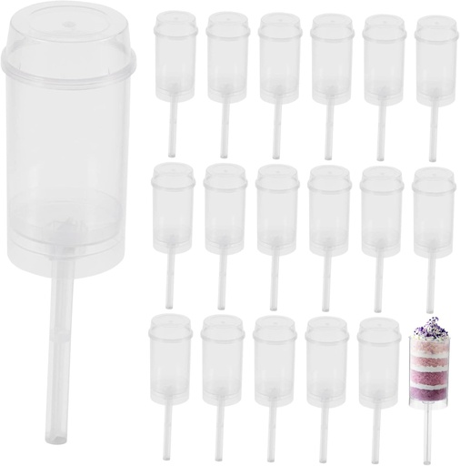 [BRSREHD2AUPWM2Q4] TOPPERFUN 30pcs Clear Round with Lid Food Safe Plastic Cake Containers for Easy Filling for Bakery Desserts and Home Baking