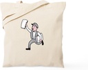 CafePress Newsboy Selling Newspaper Cartoon Tote Bag Natural Canvas Tote Bag, Reusable Shopping Bag