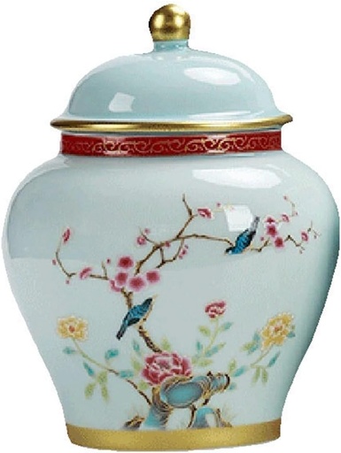 [BRSRAHY5PIPRO3TD] YANROSE Ginger Jar Storage Jars Small Jars With Lids Ceramic Tea Jar Cookie Jar Tea Tins Cans Canister Caddy(Blue)