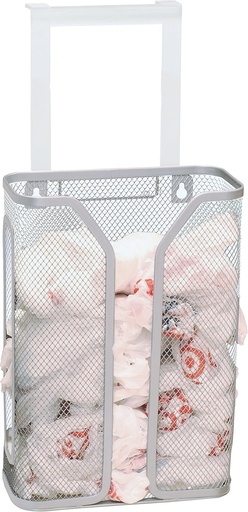 [BRSWIGQFCAIQYDLC] Deco Brothers Over The Cabinet Door Grocery Bag Holder, Silver