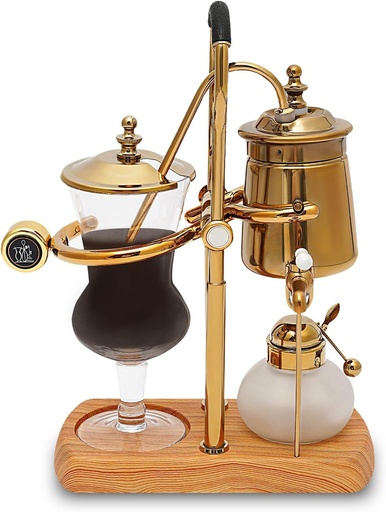 [BRSROAA5CQNQMCA6] Belgian Belgium Luxury Royal Family Balance Syphon Siphon Coffee Maker, 400ml/15OZ Luxury Golden Manual Coffee Maker With Measuring Cup, Unique Siphon Brewer Siphon Coffee Maker Kit For Office