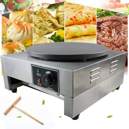 [BRSWY2TRCF5QED34] 16-Inch Commercial Electric Crepe Maker, 110V 2.8KW Non-Stick Electric Crepe Pan Single Hotplate with Wood Spreader (Style 4)