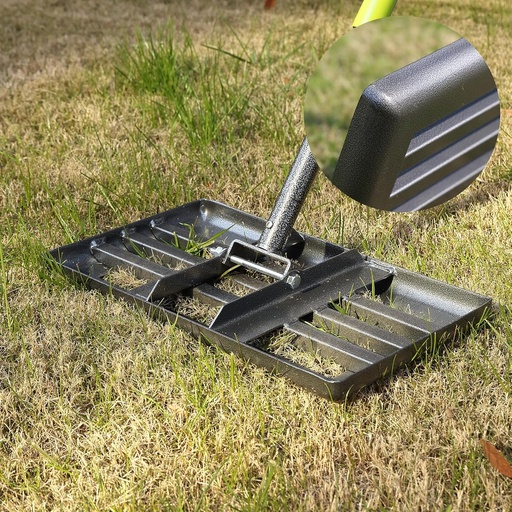 [BRSROAD7AQMBEH3D] Lawn Leveling Rake, Heavy Duty Levelawn Tool for Garden Level Soil or Dirt Ground Surfaces Easily, 17” x 10” Ground Plate, Steel Handle Length is 60 inch